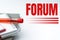 Sign displaying Forum. Business overview the place or section of a website that is used for public discussion Writing