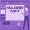 Sign displaying Halloween Party. Conceptual photo eve of the Western Christian feast of All Hallows Day Businesswoman