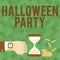 Sign displaying Halloween Party. Word for eve of the Western Christian feast of All Hallows Day Businessman Using