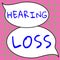 Sign displaying Hearing Loss. Business showcase is partial or total inability to listen to sounds normally