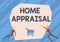Sign displaying Home Appraisal. Business showcase Determines the real worth and the Evaluation of property Two Men