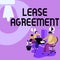 Sign displaying Lease Agreement. Business idea Contract on the terms to one party agrees rent property Partners Sharing