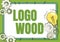 Sign displaying Logo Wood. Concept meaning Recognizable design or symbol of a company inscribed on wood Fixing Old