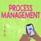 Sign displaying Process Management. Business overview aligning processes with an organization s is strategic goals
