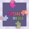 Sign displaying Social Media. Word for websites and applications enable users create and share content Illustration Of
