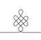 Sign of endless auspicious knot as line drawing