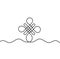 Sign of endless auspicious knot as line drawing