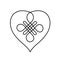 Sign of endless auspicious knot as line drawing