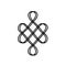 Sign of endless auspicious knot as line drawing