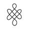 Sign of endless auspicious knot as line drawing