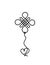 Sign of endless auspicious knot with heart as line drawing on the white