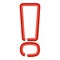 Sign exclamatory plastic tube icon, cartoon style