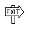 Sign, exit icon. Simple line, outline vector elements of firefighters icons for ui and ux, website or mobile application