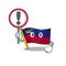 With sign flag liechtenstein mascot with isolated character