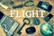 Sign Flight, Laptop, Key, Globe, Compass, Phone, Camera, Letter,