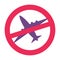 The sign forbidden flights. Passenger airplanes.Vector flat .