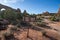 Sign guiding hikers to various arches in the windows section of Arches National Park