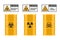 Sign and hazard pictograms. Barrel of toxic, radioactive and biological materials. Management of hazardous substances and