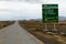 Sign heading to Torres del Paine National Park in southern Chile