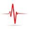 Sign heart pulse, one line, cardiogram - stock