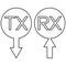 Sign icon tx rx transmission receiving data information, vector simple symbol tx rx an arrow receiving transmitting