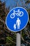 Sign indicating foot and cycle path The Mystery Wavertree Liverpool May 2021