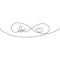 Sign of infinity and heart and text love icon. Element of wedding for mobile concept and web apps illustration. Thin