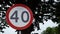 A sign informing about the speed limit to 40 kilometers per hour.