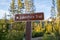 Sign for the Lakeshore trail, a hiking path around Stanley Lake in Idaho in the Sawtooth Mountains
