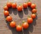 Sign of love. Heart made from small tomatoes