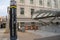 Sign and marker for the Gallery Place Chinatown metro station entrance in downtown District of