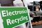 Sign Marks Spot For Electronics Dropoff At Recycling Event