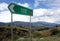 A sign marks the way of the Quilotoa Loop hike