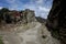 A sign marks the way of the Quilotoa Loop hike