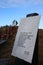 Sign of the monument designed as an Albatross. Cape Horn. Chile