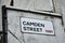 Sign with the name of Camden Street in London