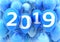 Sign new year 2019 on blue balloon