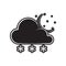 a sign of a nighttime snow icon. Element of Weather for mobile concept and web apps icon. Outline, thin line icon for website