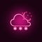 a sign of a nighttime snow icon. Elements of Weather in neon style icons. Simple icon for websites, web design, mobile app, info