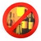 Sign of no drink alcohol isolate a white background