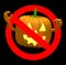 Sign no pumpkin halloween isolated on black