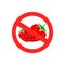 Sign No strawberry. Red stop sign fruit strawberry.