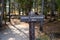 Sign for the Norris Campground, one mile, in Yellowstone National Park