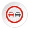 Sign overtaking icon, flat style