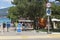 Sign Pedestrian zone on the promenade of the resort of Gelendzhik, Krasnodar region, Russia