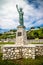 A sign of pledge and loyalty statue in Mackinac Island, Michigan