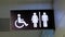 Sign. pointer. toilet or WC. Signboard handicap toilet sign, toilet for people with disabilities. Female and male