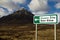 Sign pointing way to glen etive