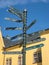Sign-post with distances. Linkoping. Sweden