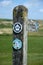 Sign Post markers. South Downs, Sussex. Greenwich Meridian & Sussex Hospice Trail